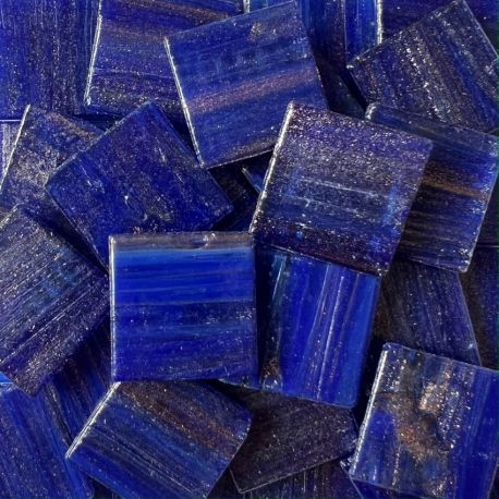 Pâtes de verre italiennes irisées BLEU ROYAL 2 × 2 cm