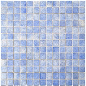 Emaux de Briare LAVANDE bleu ciel brillants pour mosaïque 2,5 × 2,5 cm sur filet vendus à la plaque