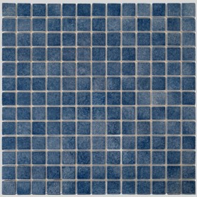 Emaux de Briare ÉGÉE bleu jean’s brillants pour mosaïque 2,5 × 2,5 cm au m2 vendus par boîte de 9 plaques