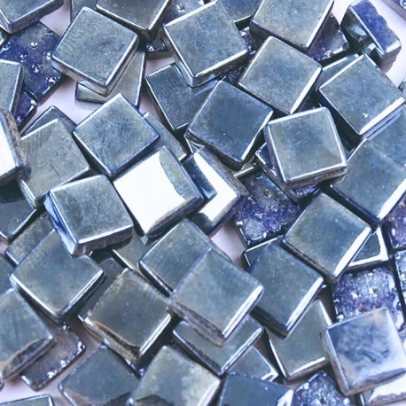 Emaux de Briare Micro-mosaïque métallisés couleur CHROME bleu pour mosaïque 1 × 1 cm