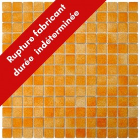 Emaux de Briare MANDARINE orange brillants pour mosaïque 2,5 × 2,5 cm au m2 vendus par boîte de 9 plaques