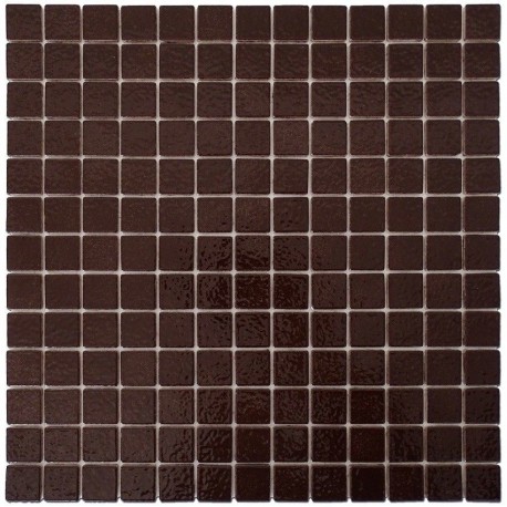Emaux de Briare CACAO marron foncé brillants pour mosaïque 2,5 × 2,5 cm sur filet vendus à la plaque