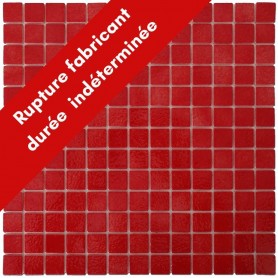 Emaux de Briare PIVOINE rouge brillants pour mosaïque 2,5 × 2,5 cm au m2 vendus par boîte de 9 plaques