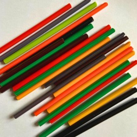 Sticks de verre opaque CAMAÏEU FANTAISIE, jaune, marron, noir, violet, vert, orange