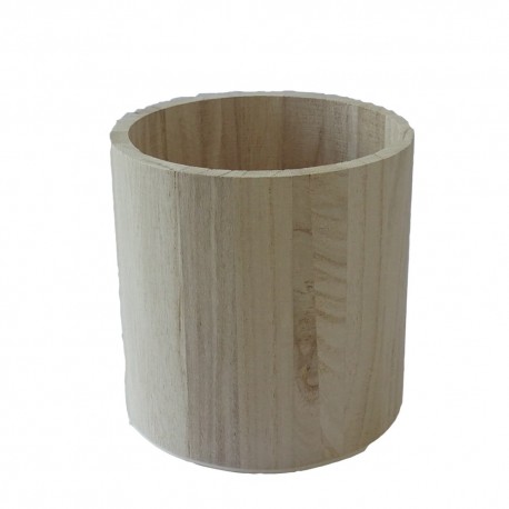 Pot à crayons rond en bois de taille moyenne diamètre 11 cm à décorer en mosaïque