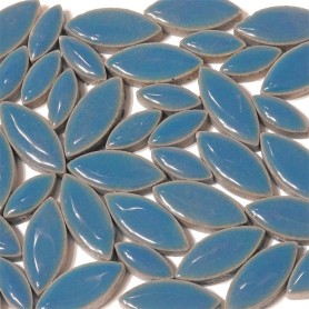 Céramiques Pétales MYOSOTIS bleu ciel émaillées pour mosaïque mélange de 2 tailles