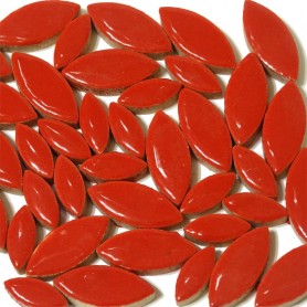 Céramiques Pétales COQUELICOT rouge vif émaillées pour mosaïque mélange de 2 tailles