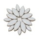 Céramiques Pétales JASMIN blanc pur émaillées pour mosaïque disposées en forme de fleur