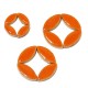 Céramiques Pétales CAPUCINE orange émaillées pour mosaïque disposées en forme de cercles