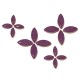 Céramiques Pétales HORTENSIA violet émaillées pour mosaïque disposées en petites croix
