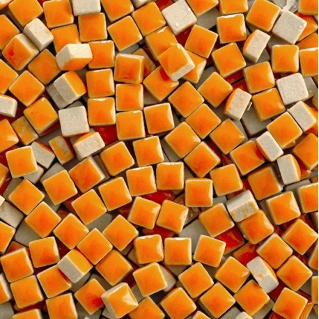 Micro-porcelaine 5 × 5 mm couleur CLÉMENTINE orange pour mosaïque