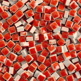 Micro-porcelaine 5 × 5 mm couleur FRAISE rouge pour mosaïque