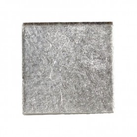 Pâte de verre OR BLANC lisse pour mosaïque 2 × 2 cm