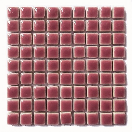 Mini-porcelaine 1 × 1 cm couleur GLYCINE rose tendre pour mosaïque vendue à la plaque