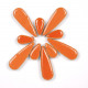 Céramiques Gouttes d’eau CAPUCINE orange émaillées pour mosaïque mélange de 2 tailles vues du dessus