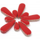 Céramiques Gouttes d’eau COQUELICOT rouge vif émaillées pour mosaïque mélange de 2 tailles vues de profil