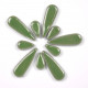 Céramiques Gouttes d’eau LOTUS vert tendre émaillées pour mosaïque mélange de 2 tailles vues du dessus
