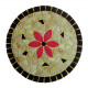 Support bois forme Carré décoré avec des Emaux de Briare couleur CACAO (contour), NOISETIER (fond) et FUCHSIA (fleurs)