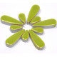 Céramiques Gouttes d’eau BAMBOU vert anis émaillées pour mosaïque mélange de 2 tailles vues de profil