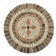 Support bois dessous de plat rond décoré avec du marbre EMPERADOR, BOTTICINO et ROSSO VERONA