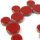 Céramiques Pastilles COQUELICOT rouge vif émaillées et brillantes pour mosaïque mélange de 3 tailles