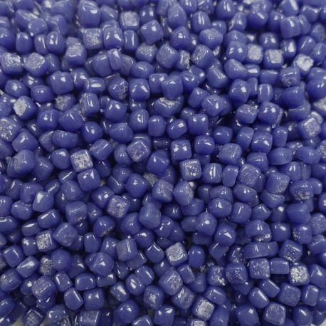 Micro-cubes de verre 5 × 5 mm couleur BRIMBELLE bleu pour mosaïque