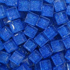 Pâtes de verre pailletées SAPHIR bleu 1 × 1 cm vendues par 100 g, 300 g et 600 g