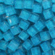 Pâtes de verre pailletées TURQUOISE bleu 1 × 1 cm vendues par 100 g, 300 g et 600 g