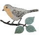 Support bois Oiseau à décorer avec des Emaux de Briare et un mini-cabochon