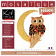 Kit Mosaïque avec pinces Support bois Hibou à décorer avec des Emaux de Briare et des billes de verre