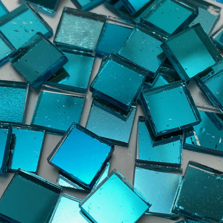 Tesselles de miroir BLEU 1 × 1 cm pour mosaïque vendues par 100 g ou 300 g