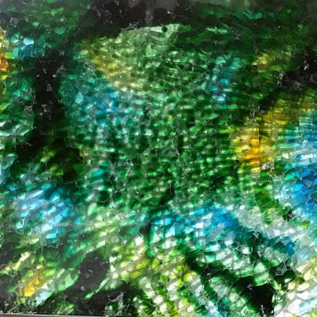 Crackle marbrée couleur VERT OCÉAN 15 × 20 cm