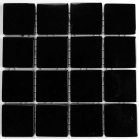 Emaux 24 Noir 2,35 × 2,35 cm vendus à la mini-plaque de 16 carreaux