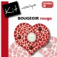 Kit Mosaïque Support bois Bougeoir Cœur décoré avec des Emaux de Briare PIVOINE et 3 billes de verre translucides rouges