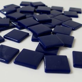 Pâte de verre espagnole unie BLEU SUREAU bleu marine 2,5 × 2,5 cm