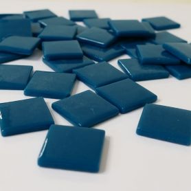 Pâte de verre espagnole unie GRAND BLEU bleu paon 2,5 × 2,5 cm