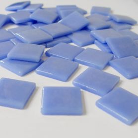 Pâte de verre espagnole unie LAVANDE bleu mauve 2,5 × 2,5 cm