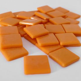 Pâte de verre espagnole unie MANGUE orange 2,5 × 2,5 cm