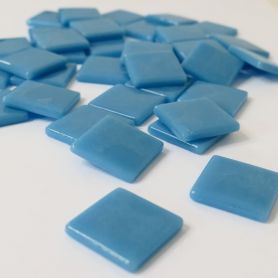 Pâte de verre espagnole unie SORBET SCHTROUMPF bleu azur 2,5 × 2,5 cm