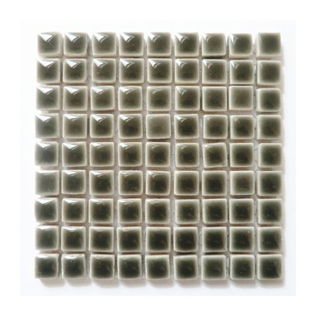 Mini-porcelaine 1 × 1 cm couleur ANTHRACITE gris pour mosaïque vendue à la plaque