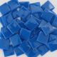 Pâte de verre espagnole unie CURAÇAO GLACÉ bleu intense 2,5 × 2,5 cm vue de face