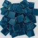 Pâte de verre espagnole unie GRAND BLEU bleu paon 2,5 × 2,5 cm vue de face