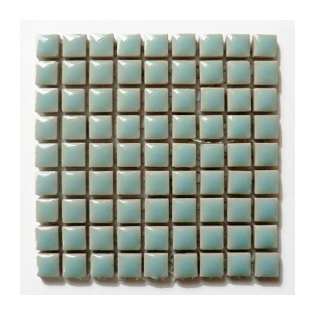 Mini-porcelaine 1 × 1 cm couleur BRUME bleu clair pour mosaïque vendue à la plaque