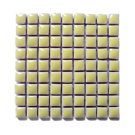 Mini-porcelaine 1 × 1 cm couleur CITRONNADE jaune clair pour mosaïque vendue à la plaque