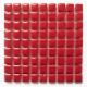 Mini-porcelaine 1 × 1 cm couleur FRAISE rouge pour mosaïque vendue à la plaque