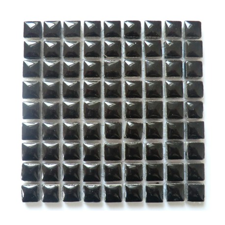 Mini-porcelaine 1 × 1 cm couleur POIVRE noir pour mosaïque vendue à la plaque