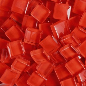 Pâtes de verre translucides Grenade rouge 1 × 1 cm