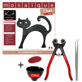 Pack mosaïque Chat comprenant le kit mosaïque Chat et le kit outils mosaïque complet Loisirs