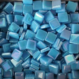 Mini pâtes de verre espagnoles iridescentes bleu vif SANTORIN de 1,2 x 1,2 cm