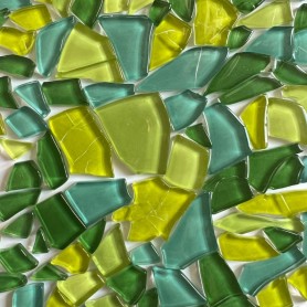 Pâtes de verre translucides givrées de forme aléatoire Camaïeu VERT